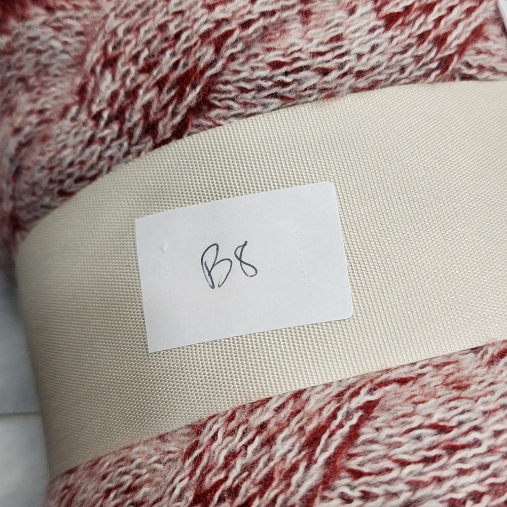 Threshold‎ with Studio McGee Burgundy and Cream Cable Knit Throw Blanket 50x60 - Picture 6 of 6
